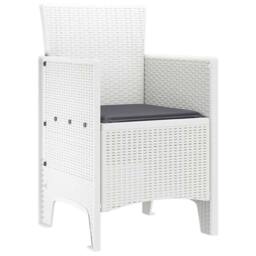 Berkfield Home Practical Garden Chair Set of 2 White, Anthracite Polypropylene in White - thumbnail 4