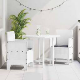 Berkfield Home Practical Garden Chair Set of 2 White, Anthracite Polypropylene in White - thumbnail 2