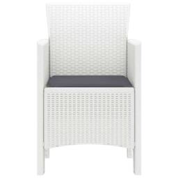 Berkfield Home Practical Garden Chair Set of 2 White, Anthracite Polypropylene in White - thumbnail 6