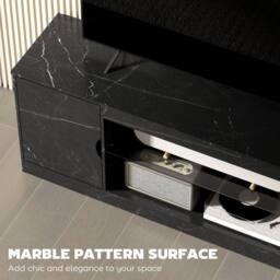 Wyld Haus Avadell 148cm Black Marble Effect TV Unit Glass Shelf for 45 55 inch - thumbnail 5