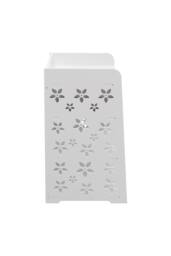 White Floral Hollow-Carved Wooden Nightstand - 4 Shelves & Drawer - thumbnail 9