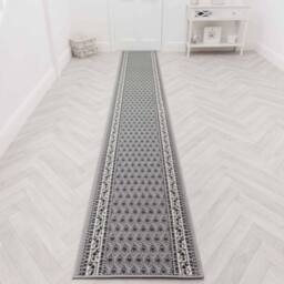 runrug Hallway Carpet Runner Rug - Soft & Comfy, 9mm - 'Peacock' in Grey - Size: 60 cm x 150 cm - thumbnail 5