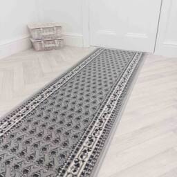 runrug Hallway Carpet Runner Rug - Soft & Comfy, 9mm - 'Peacock' in Grey - Size: 60 cm x 150 cm - thumbnail 6