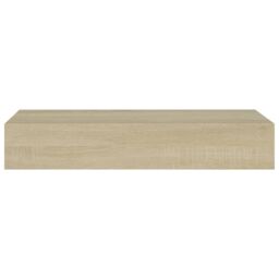 Berkfield Home Wall-mounted Drawer Shelf Oak 60x23.5x10cm MDF in Brown - Size: 60x23.5x10 cm - thumbnail 4
