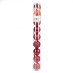 Shatchi Christmas Tree Decorations Baubles dark red 5cm-9pcs set -pvc - thumbnail 3