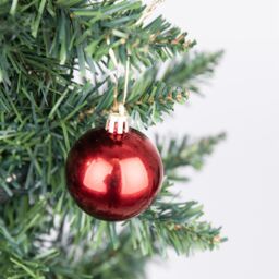 Shatchi Christmas Tree Decorations Baubles dark red 5cm-9pcs set -pvc - thumbnail 5