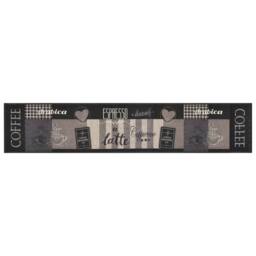 Berkfield Home Kitchen Rug Washable Coffee Black 60x300 cm Velvet
