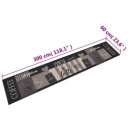 Berkfield Home Kitchen Rug Washable Coffee Black 60x300 cm Velvet - thumbnail 5