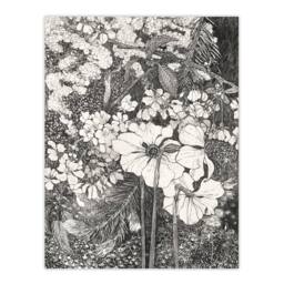 Artery8 Theo van Hoytema Framed Wall Art Print Spring Flowers Black & White in Grey - Size: A4 - thumbnail 3