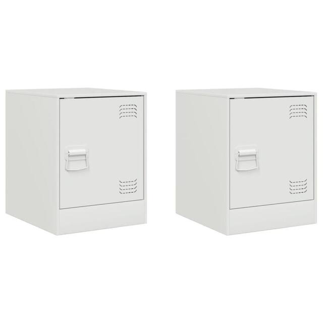 Berkfield Home Bedside Cabinets 2 pcs White 34.5x39x44 cm Steel - image 1