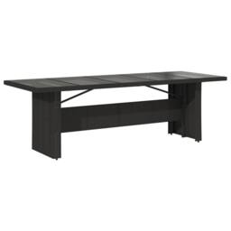 Berkfield Home Garden Table with Glass Top Black 240x90x75 cm Poly Rattan - Size: 240 x 90 x 75 cm - thumbnail 6