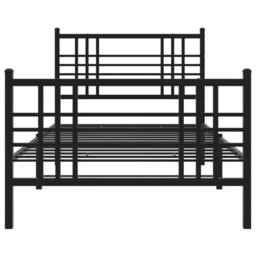 Berkfield Home Metal Bed Frame without Mattress with Footboard Black 90x190cm - Size: 90x190 cm - thumbnail 4