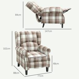 STILVORA Recliner Armchair 160° with Footrest Brown - thumbnail 4