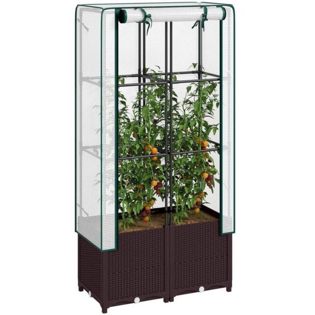 Kelvenix Plastic Vegetable Planter with Trellis in Brown - Size: 10g - image 1