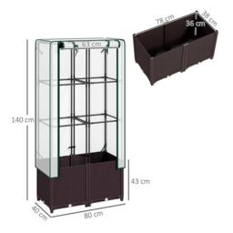 Kelvenix Plastic Vegetable Planter with Trellis in Brown - Size: 10g - thumbnail 2