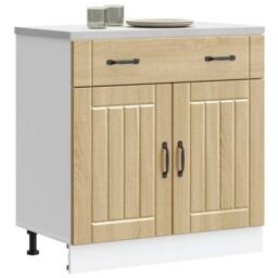 Berkfield Home Kitchen Base Cabinet Lucca Sonoma Oak Engineered Wood in Light Tan - thumbnail 2