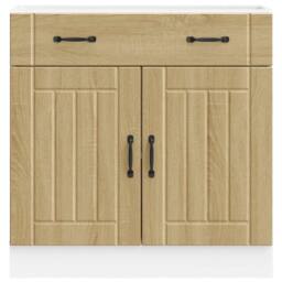 Berkfield Home Kitchen Base Cabinet Lucca Sonoma Oak Engineered Wood in Light Tan - thumbnail 1