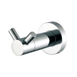 Nes Home Double Robe Hook Chrome Round in Silver - thumbnail 2