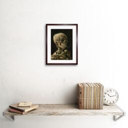 "Artery8 Wall Art Print Van Gogh Head Skeleton Burning Cigarette Artwork Framed 9X7 Inch in Brown - Size: W7"" x H9""" - thumbnail 2