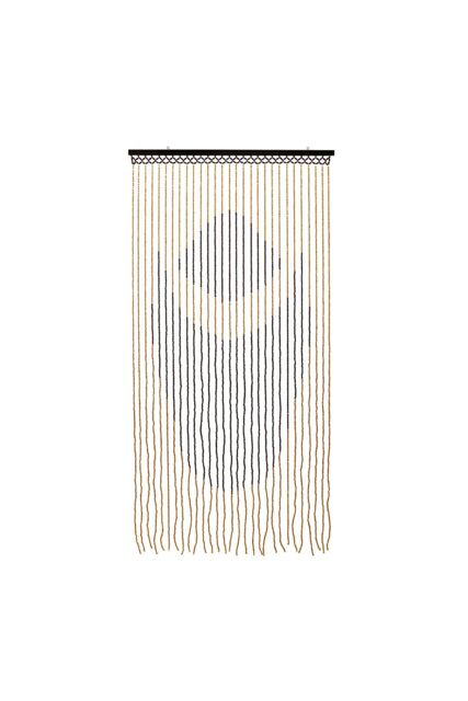 JVL Tuscany Beaded Door Curtain - Lotus in Light Brown - Size: 90 cm width x 175 cm drop - image 1