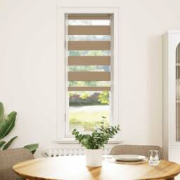 Berkfield Home Elegant Zebra Blind Sand Brown 45x100 cm Fabric Width 40.9 cm Pol - thumbnail 3