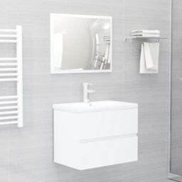 Berkfield Home 2 Piece Bathroom Furniture Set White Engineered Wood - thumbnail 1