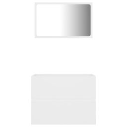 Berkfield Home 2 Piece Bathroom Furniture Set White Engineered Wood - thumbnail 5