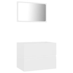 Berkfield Home 2 Piece Bathroom Furniture Set White Engineered Wood - thumbnail 2