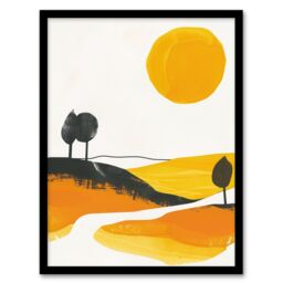 "Artery8 Abstract Tuscany Field Yellow Orange Italy Summer Framed Art Print - Size: W12"" x H16""" - thumbnail 1