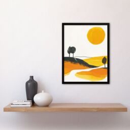 "Artery8 Abstract Tuscany Field Yellow Orange Italy Summer Framed Art Print - Size: W12"" x H16""" - thumbnail 4