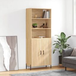 Berkfield Home Highboard Sonoma Oak 69.5x34x180 cm Engineered Wood in Brown