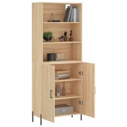 Berkfield Home Highboard Sonoma Oak 69.5x34x180 cm Engineered Wood in Brown - thumbnail 3