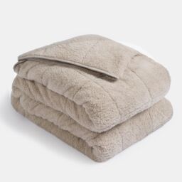 OHS Teddy Fleece Sensory Sleep Therapy Weighted Blanket 150 x 200 cm 8kg in Natural - Size: 150 cm x 200 cm - thumbnail 5