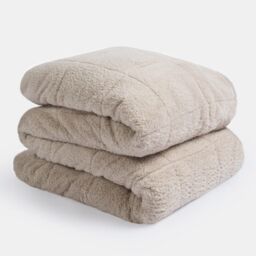 OHS Teddy Fleece Sensory Sleep Therapy Weighted Blanket 150 x 200 cm 8kg in Natural - Size: 150 cm x 200 cm - thumbnail 4