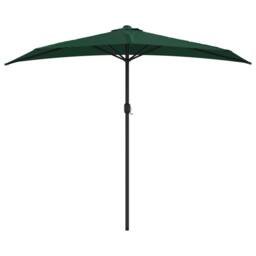 Berkfield Home Balcony Parasol with Aluminium Pole Green 270x144 cm Half - thumbnail 3