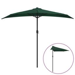 Berkfield Home Balcony Parasol with Aluminium Pole Green 270x144 cm Half - thumbnail 2