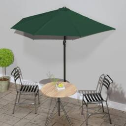 Berkfield Home Balcony Parasol with Aluminium Pole Green 270x144 cm Half - thumbnail 1