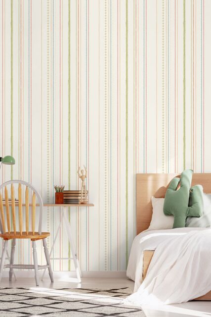 Hoopla Walls Textured Stripe 10m Matt Wallpaper in Orange - image 1