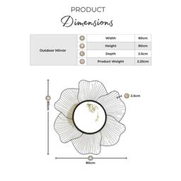 FurnitureboxUK Flora Medium Round Flower Frame 80cm Garden Mirror in Black - thumbnail 5