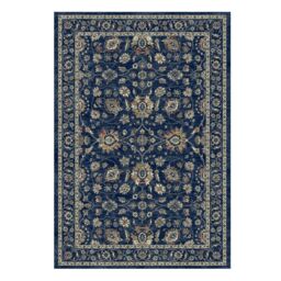 The Rug Shop UK Blue Traditional Easy to clean Machine Made Border Floral Area Rug - Size: 200 cm diameter - thumbnail 3