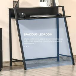 Wyld Haus Havi 84cm Compact Black Writing Desk with Raised Storage Shelf - thumbnail 8