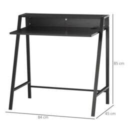 Wyld Haus Havi 84cm Compact Black Writing Desk with Raised Storage Shelf - thumbnail 4