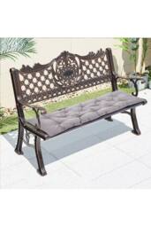 Living and Home 120cm W x 50cm D Waterproof Bench Seat Cushion in Light Grey - Size: 120 cm W x 50 cm D - thumbnail 1