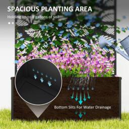 STILVORA Raised Planter with Trellis 113 cm Black - thumbnail 5