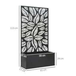 STILVORA Raised Planter with Trellis 113 cm Black - thumbnail 3