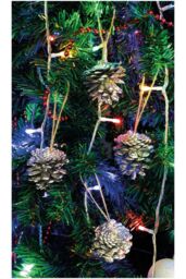 Netagon Hanging Pine Cone Decoration - Pack of 6 in Silver - thumbnail 3