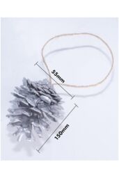 Netagon Hanging Pine Cone Decoration - Pack of 6 in Silver - thumbnail 2