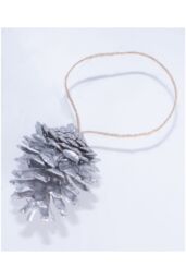 Netagon Hanging Pine Cone Decoration - Pack of 6 in Silver - thumbnail 5