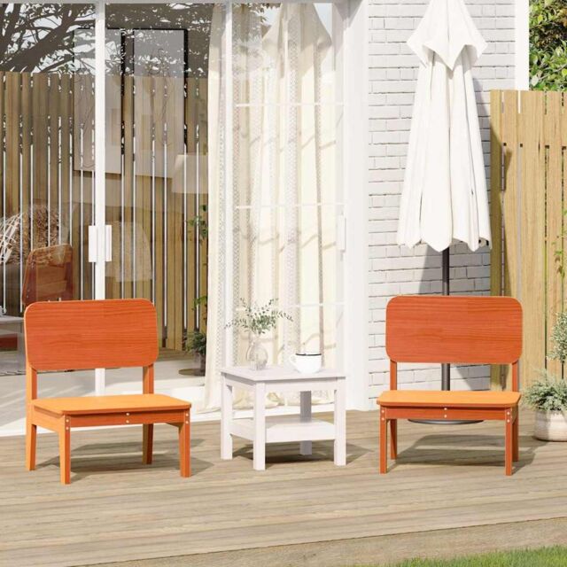 Berkfield Home Garden Chairs 2 pcs Wax Brown 60x52.5x72 cm Solid Wood Pine - image 1