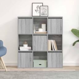Berkfield Home Durable Bookcase Grey Sonoma 89x24x101.5 cm Engineered Wood - thumbnail 1